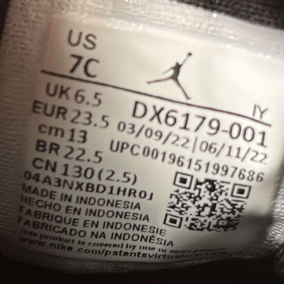 RARE Size 7C - Nike Air Jordan 6 (TD) “Chrome Metallic Silver” Shoes DX6179-001 - Picture 12 of 12